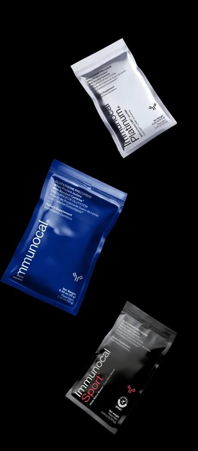 Sobres de Immunocal, Immunocal Platinum e Immunocal Sport